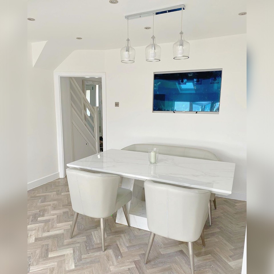 Milan Dining Table - White Marble - Sizes Available